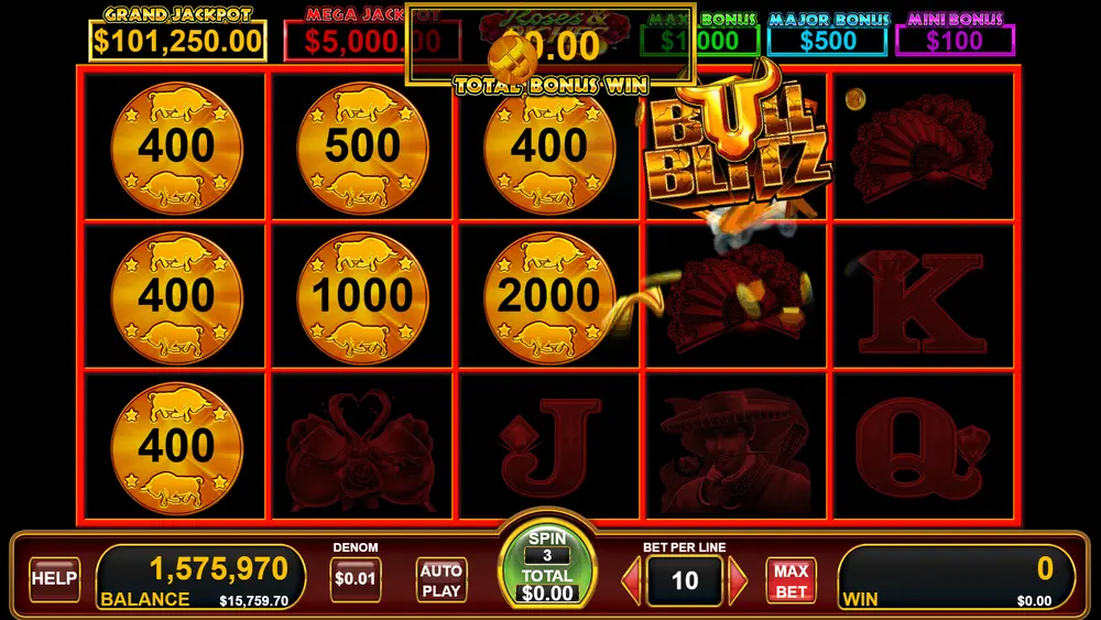 Silver Coin revealing the Mega Jackpot prize moments before instant payout in Bull Rush