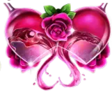 Champagne glasses with roses symbol in Bull Rush paytable