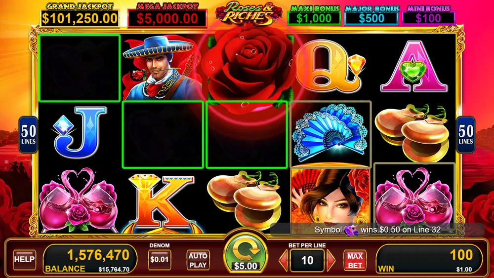 Flamenco dancer Wild covering reels 3, 4 and 5 during Bull Rush Free Game Feature